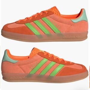 Adidas Gazelle Bright Orange and Mint Green Shoes NWOT, never worn